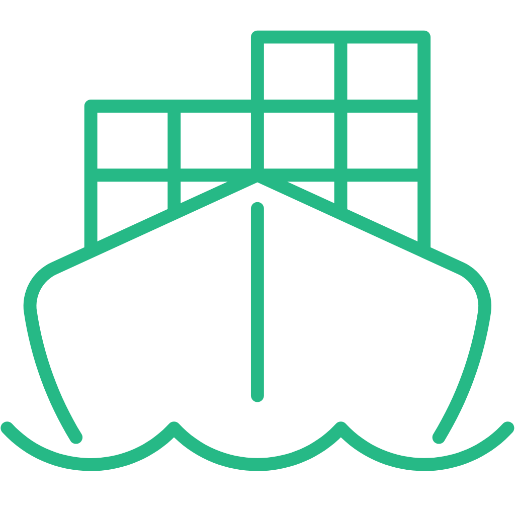 Icono de un barco de mercancías